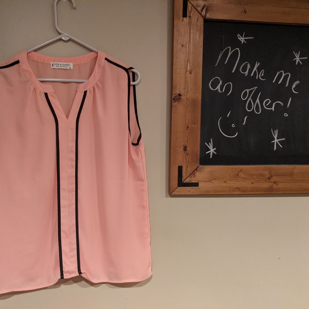 Jon & Anna pink and black Dressy Top size XL